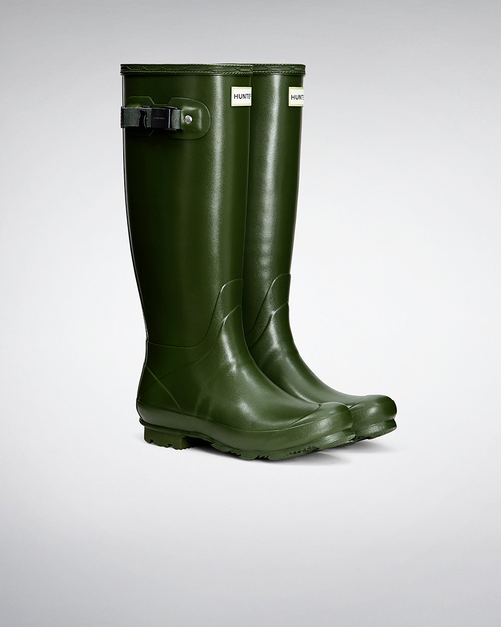 Womens Hunter Norris Field - Tall Rain Boots Green - 8453-ODXTL